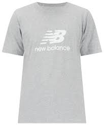 NB STACKED LOGO Tee-Ath Grey