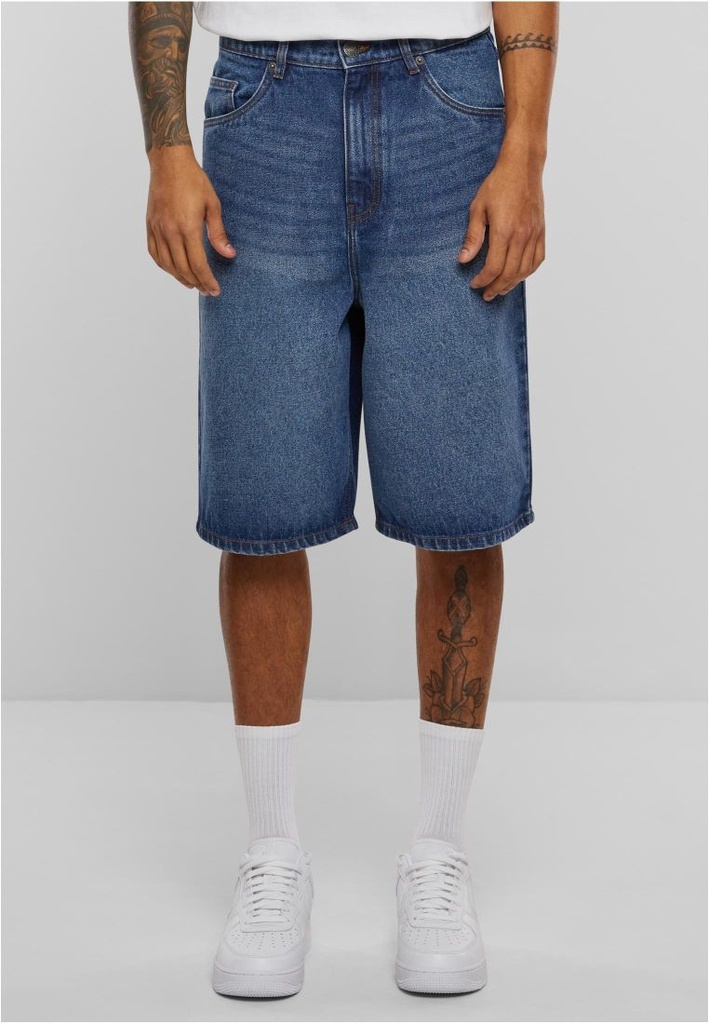90's Heavy Denim Shorts-MidBlue