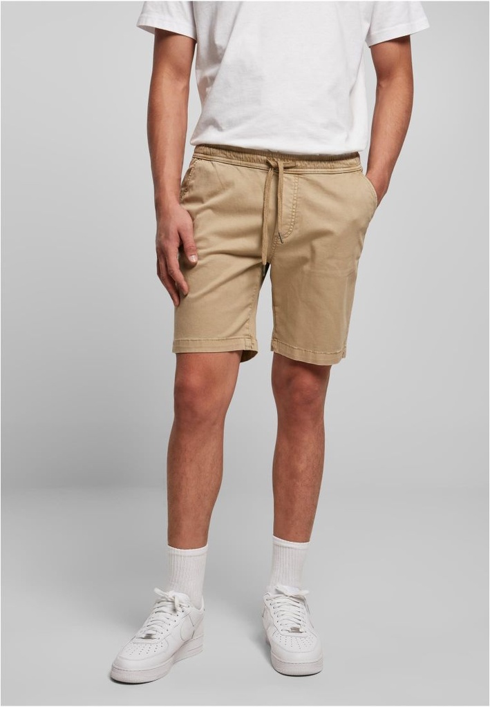 [Stretch Twill Joggshorts-Beige S] Stretch Twill Joggshorts-Beige (Small)