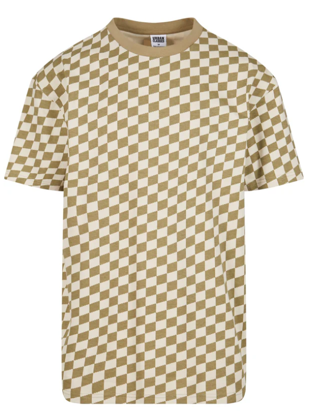 [OVERSIZED CHECK TEE-KHACH S] OVERSIZED CHECK TEE-KHACH (Small)