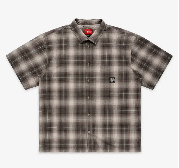 [Skate Plaid SS Woven Walnut S] Skate Plaid SS Woven Walnut (Small)